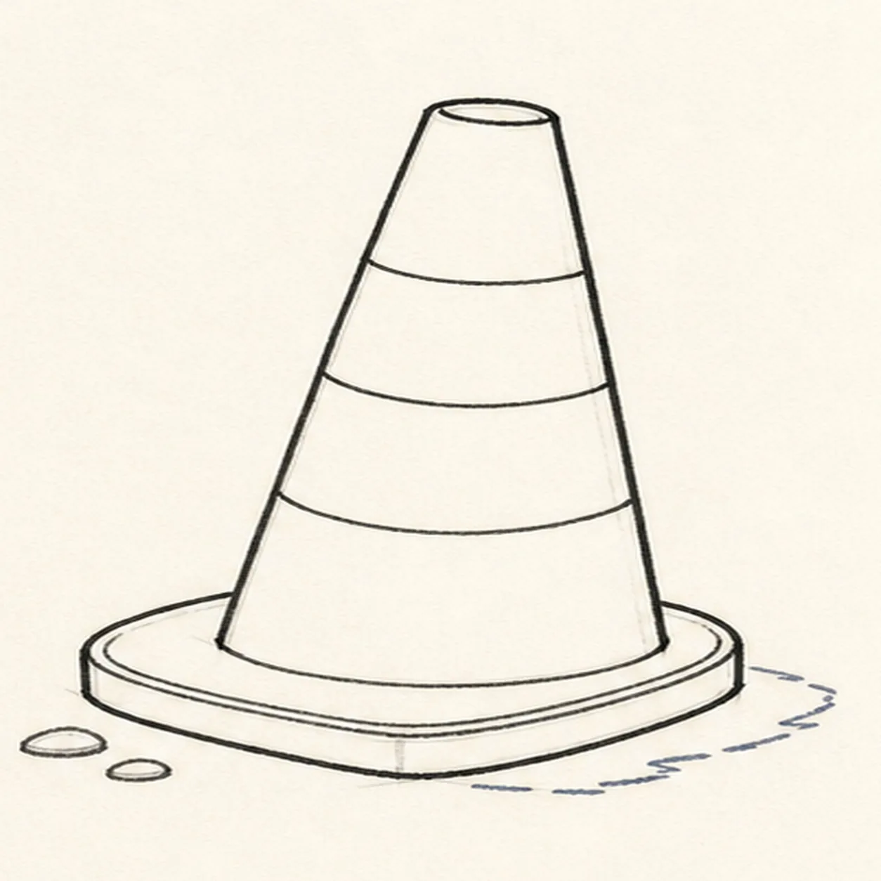 Wrap the reflective band stage for how to draw a traffic cone