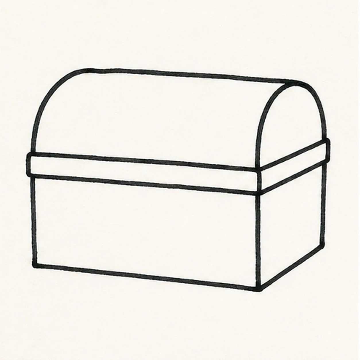 Round the lid stage for how to draw a treasure chest
