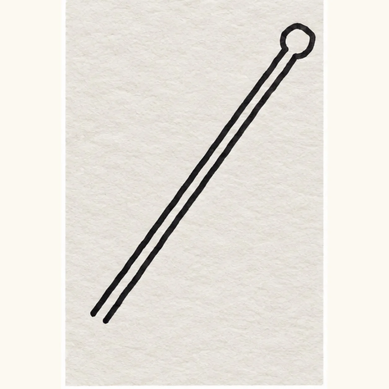 Draw the long handle and round knob stage for how to draw a witch's broom