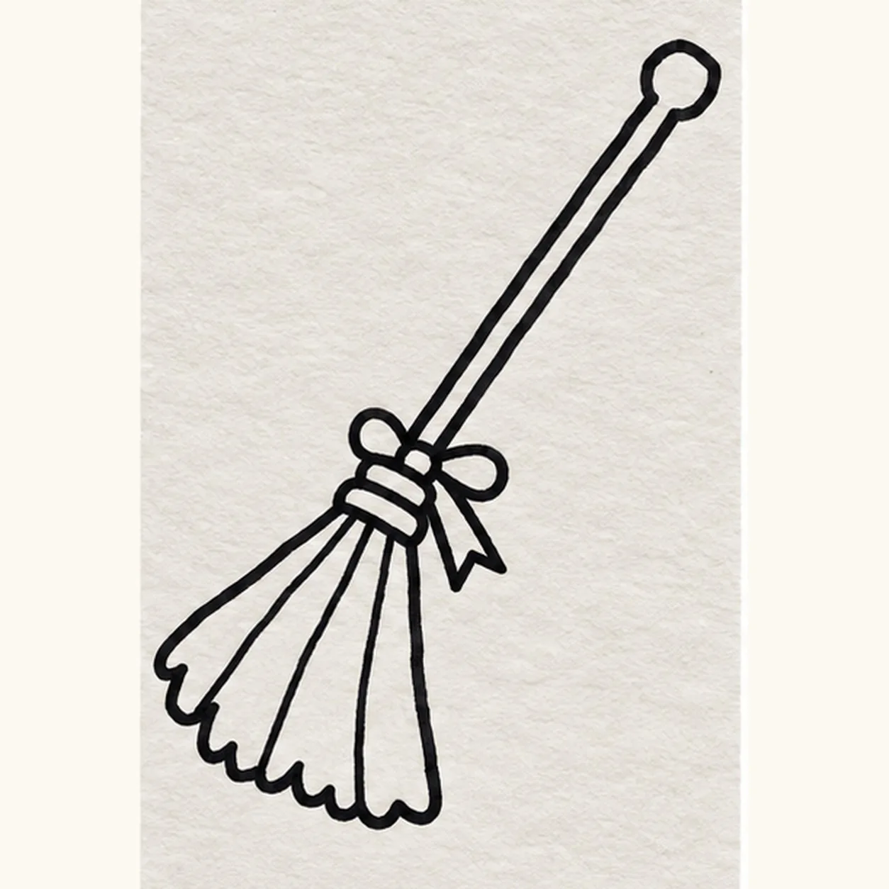 Draw the ribbon bow stage for how to draw a witch's broom