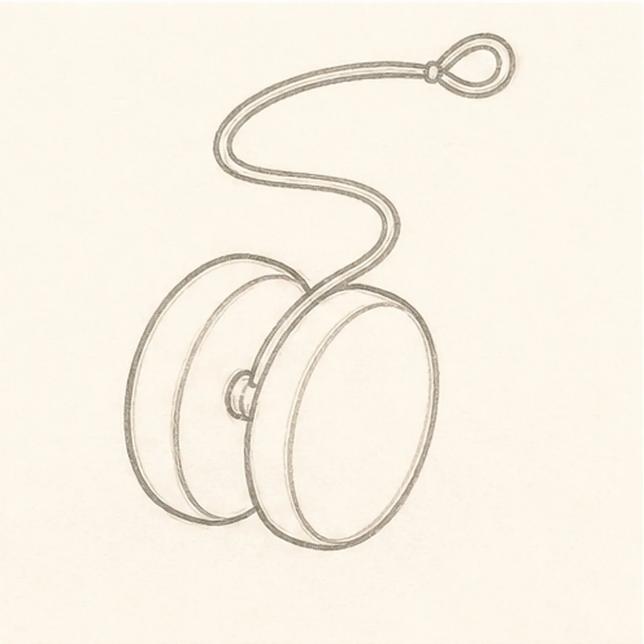 Loop the string stage for how to draw a yo-yo in motion