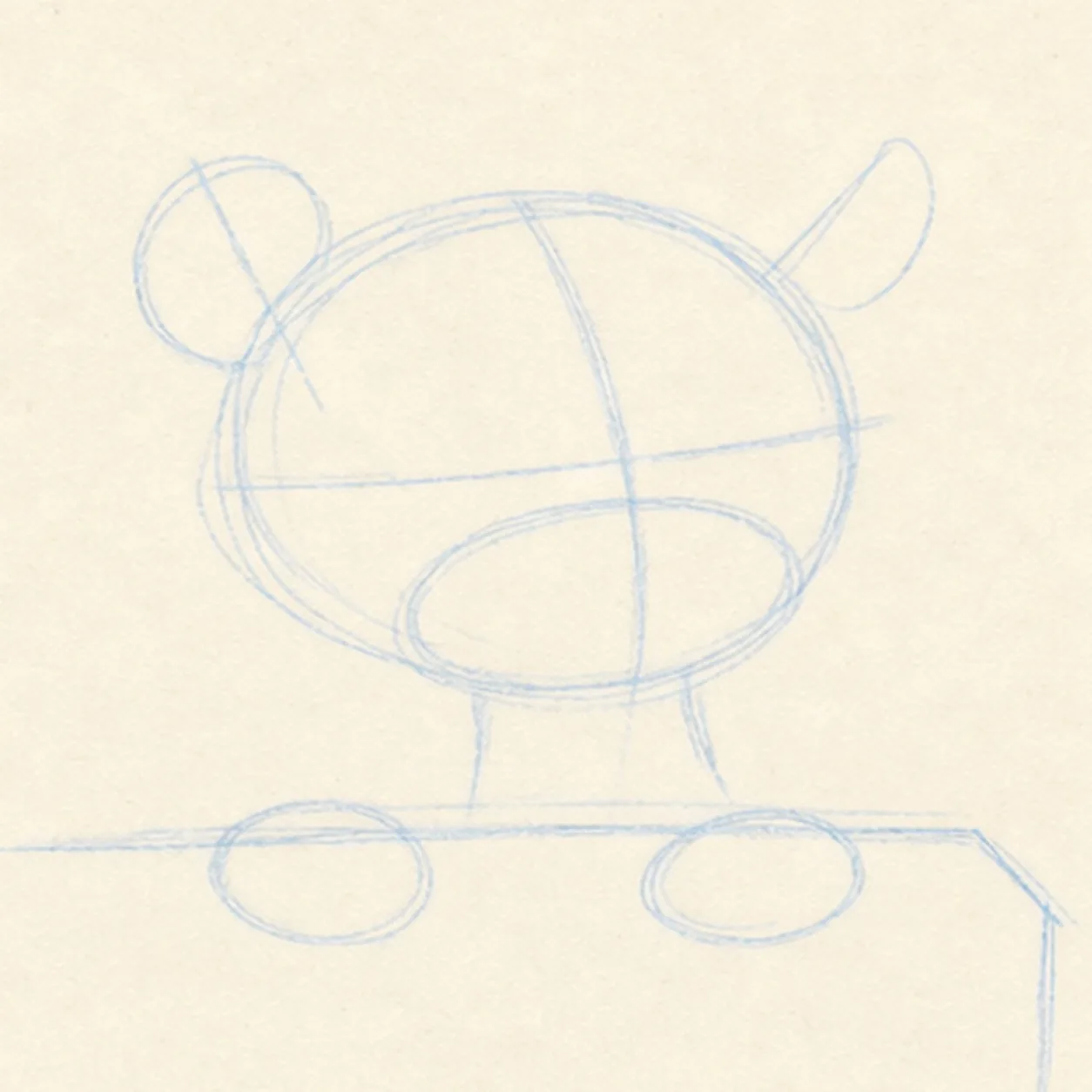 Stage the cub's peek stage for how to draw a cartoon cheetah cub