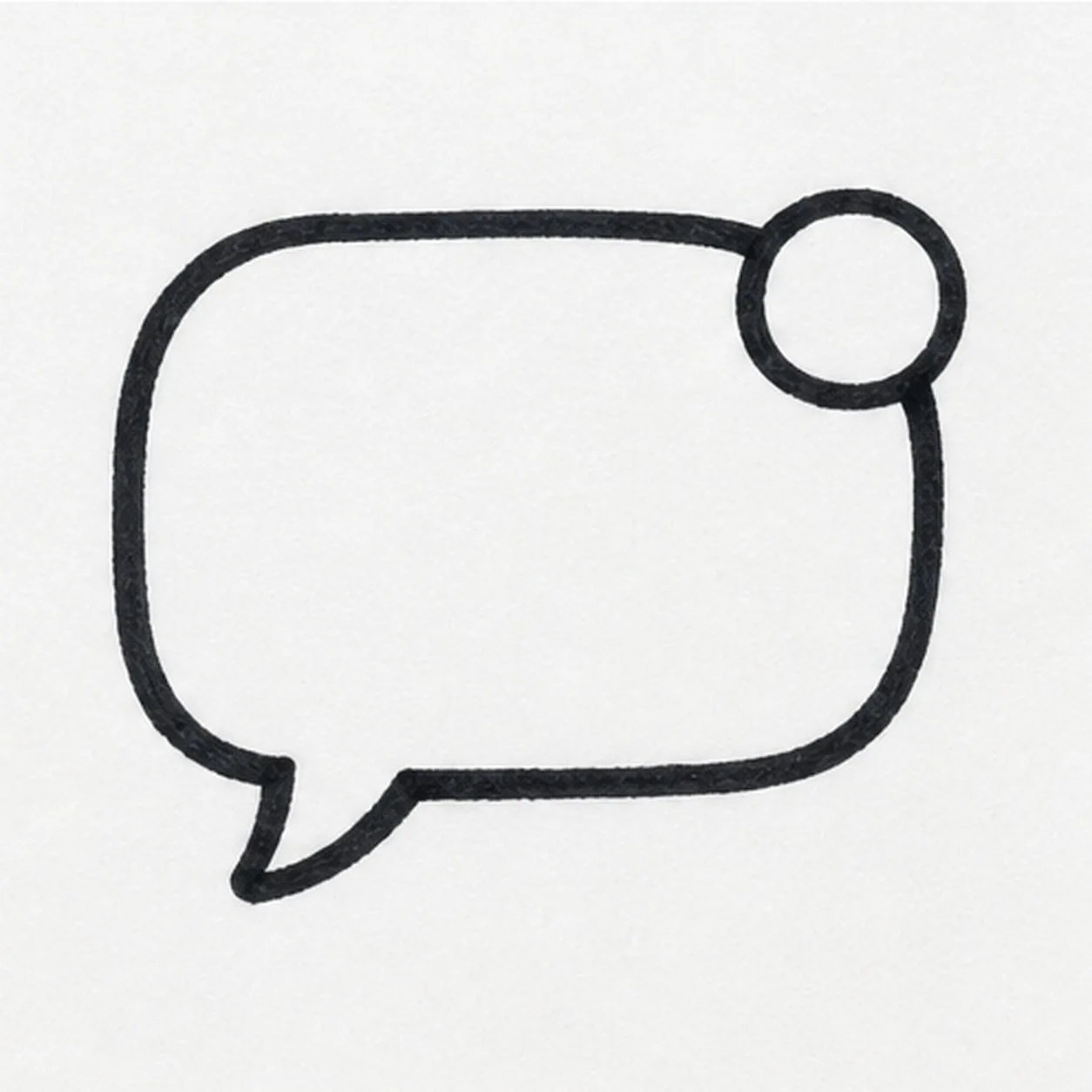Ink the bubble edge stage for how to draw a chat bubble doodle
