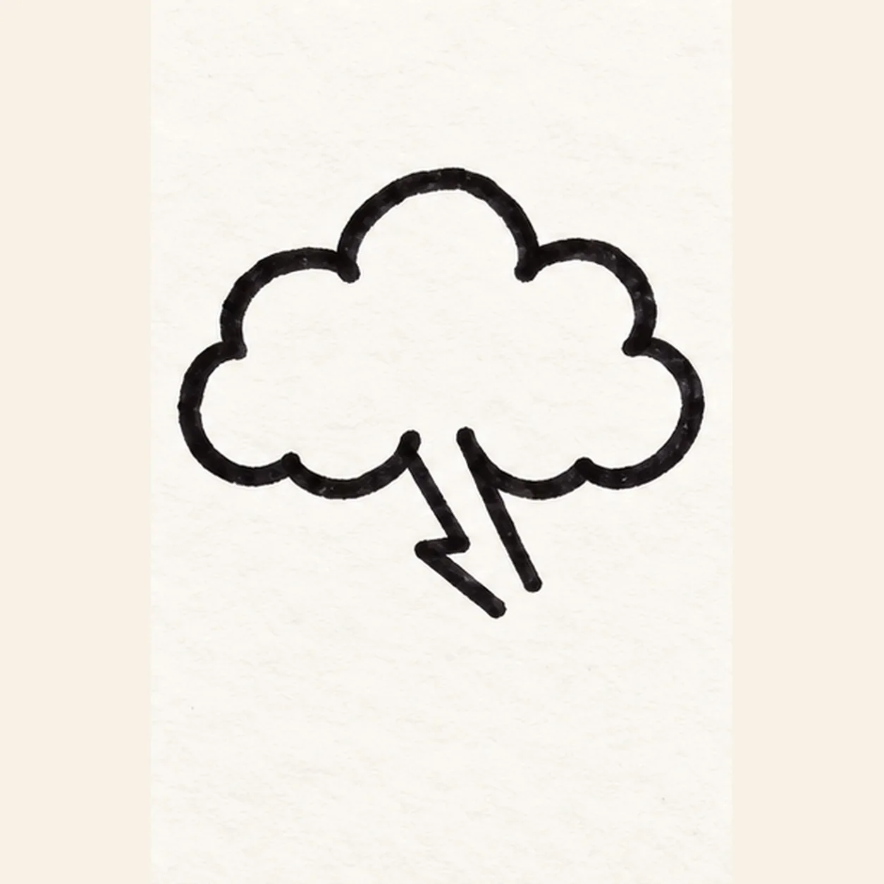 Start the lightning zigzag stage for how to draw a comic lightning cloud