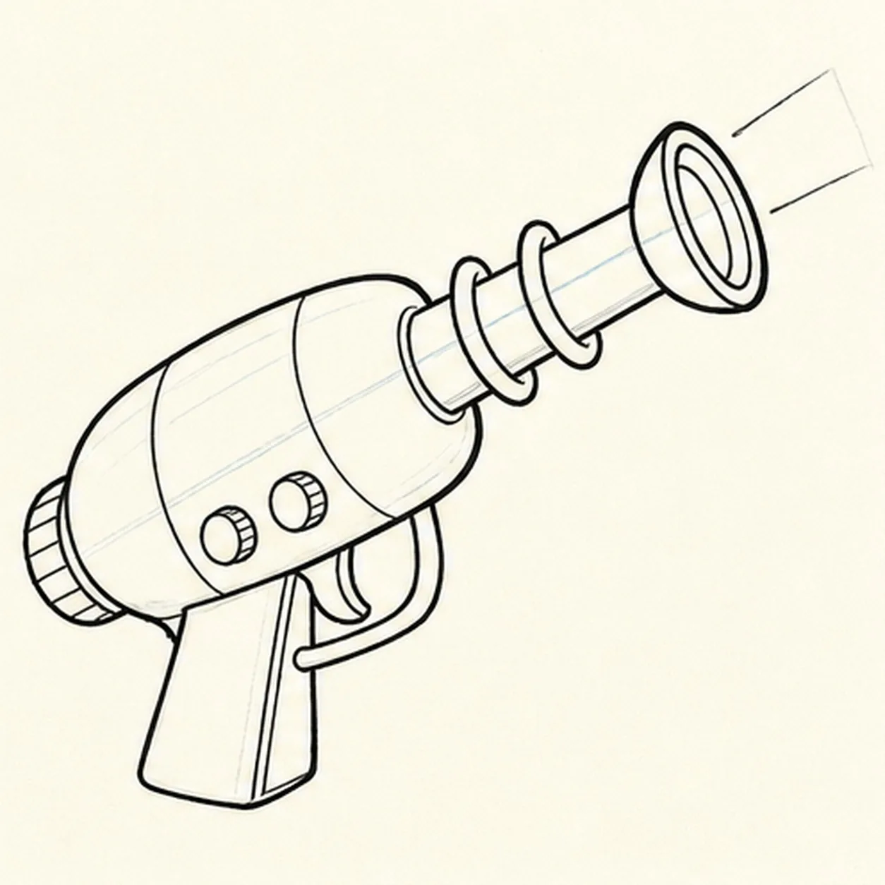 Build the comic hardware stage for how to draw a comic ray gun