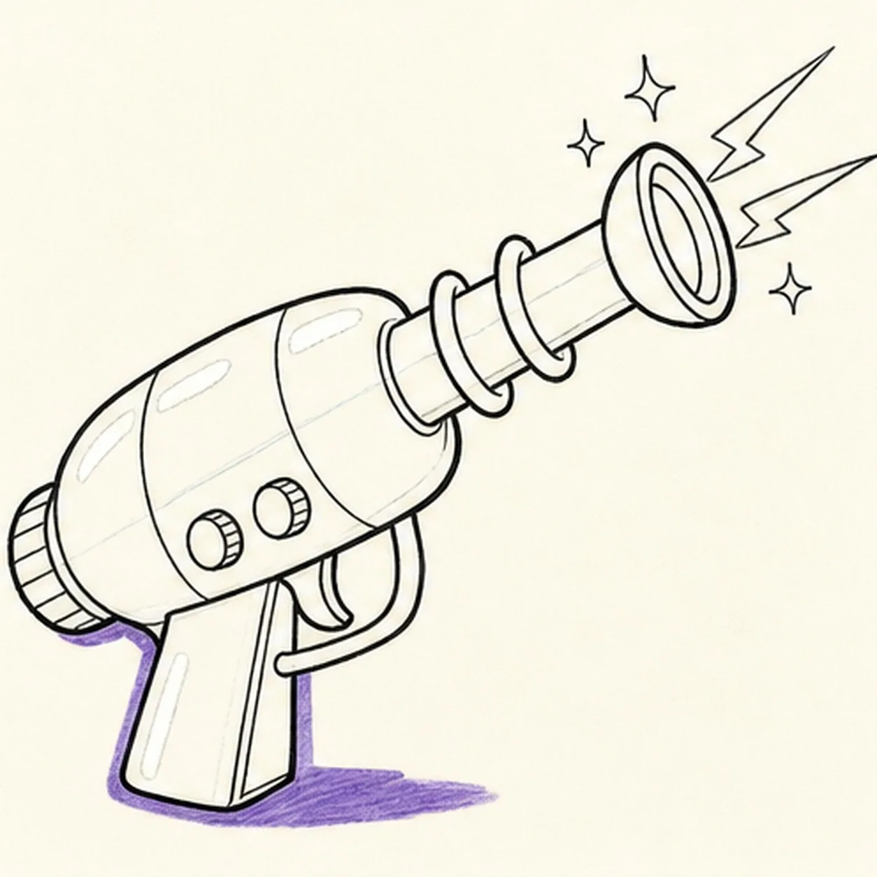 Add the comic energy stage for how to draw a comic ray gun