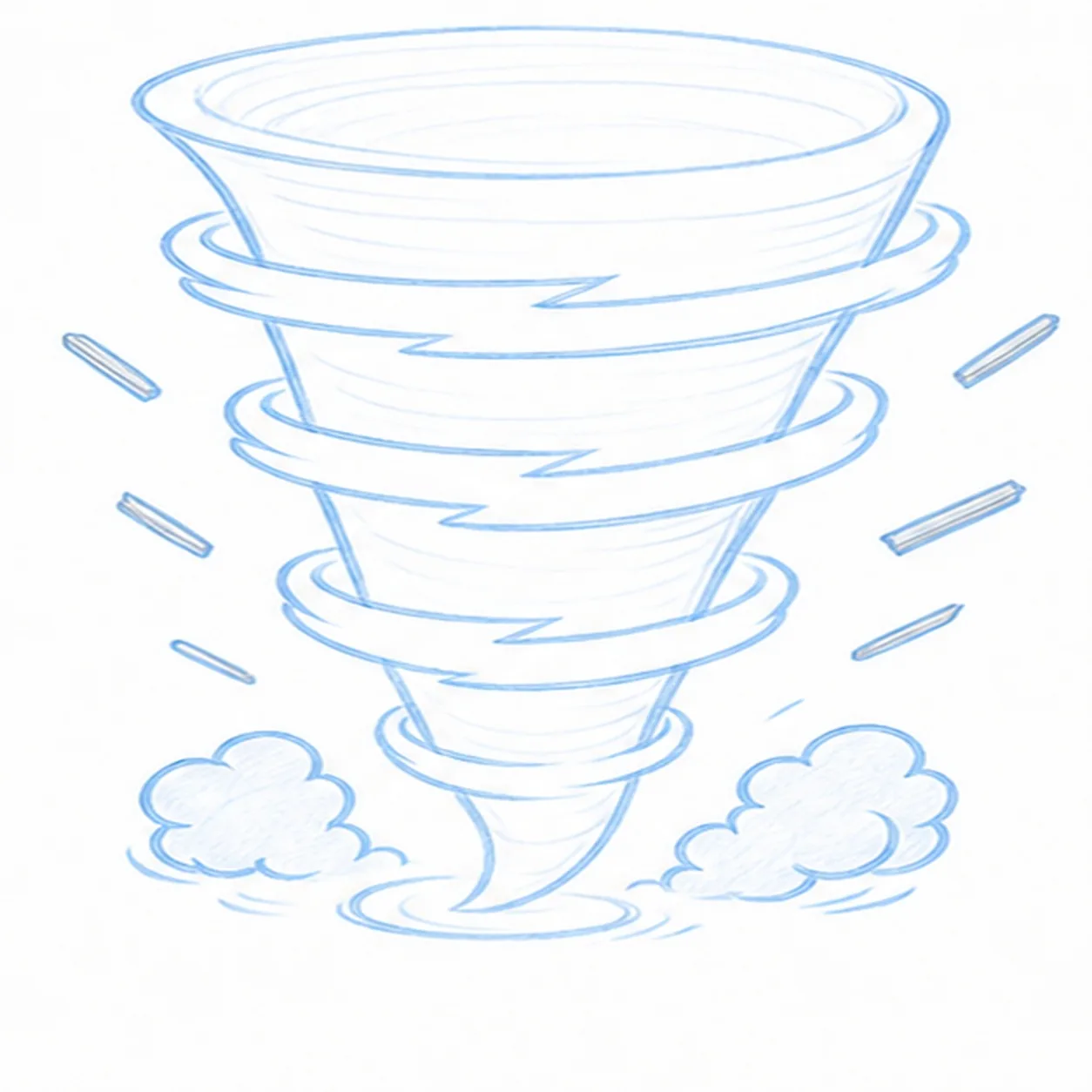 Kick up dust and debris stage for how to draw a tornado swirl