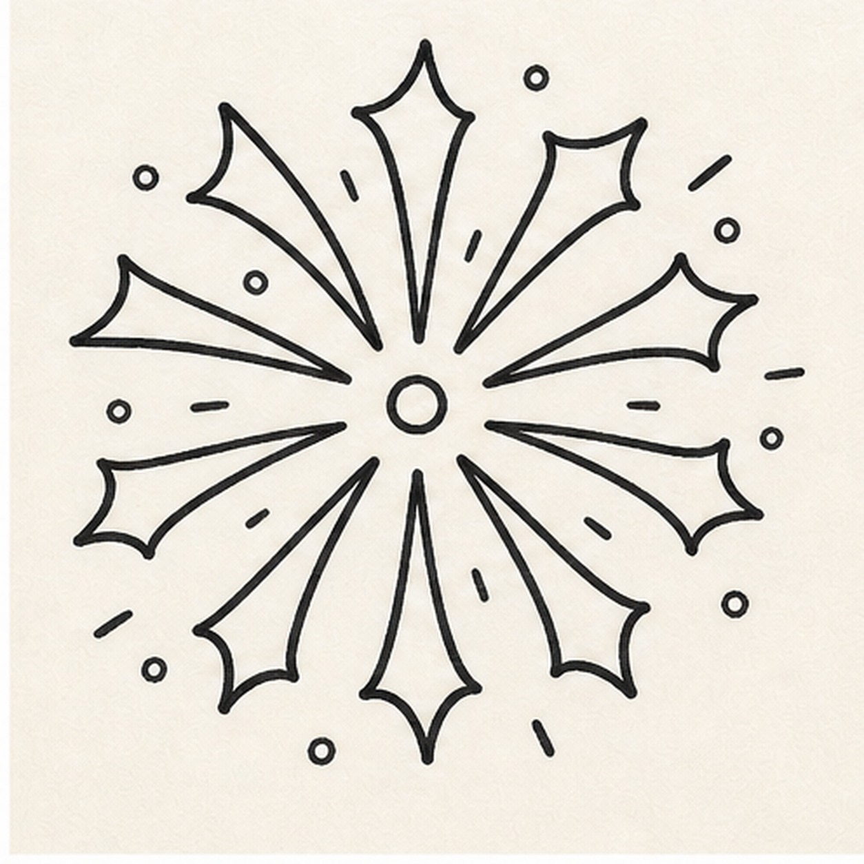 Add little sparks stage for how to draw a firework burst