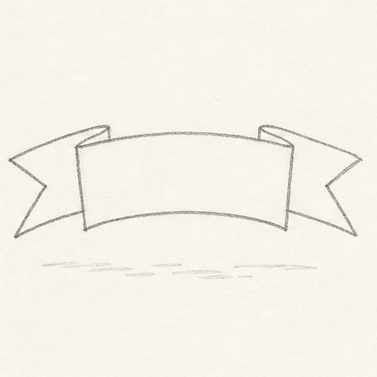 Shape the banner silhouette stage for how to draw a folded banner ribbon