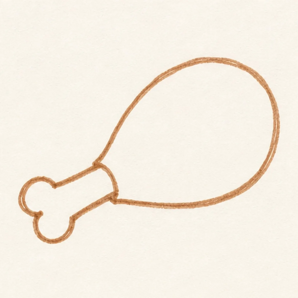 Block the drumstick stage for how to draw a fried chicken drumstick