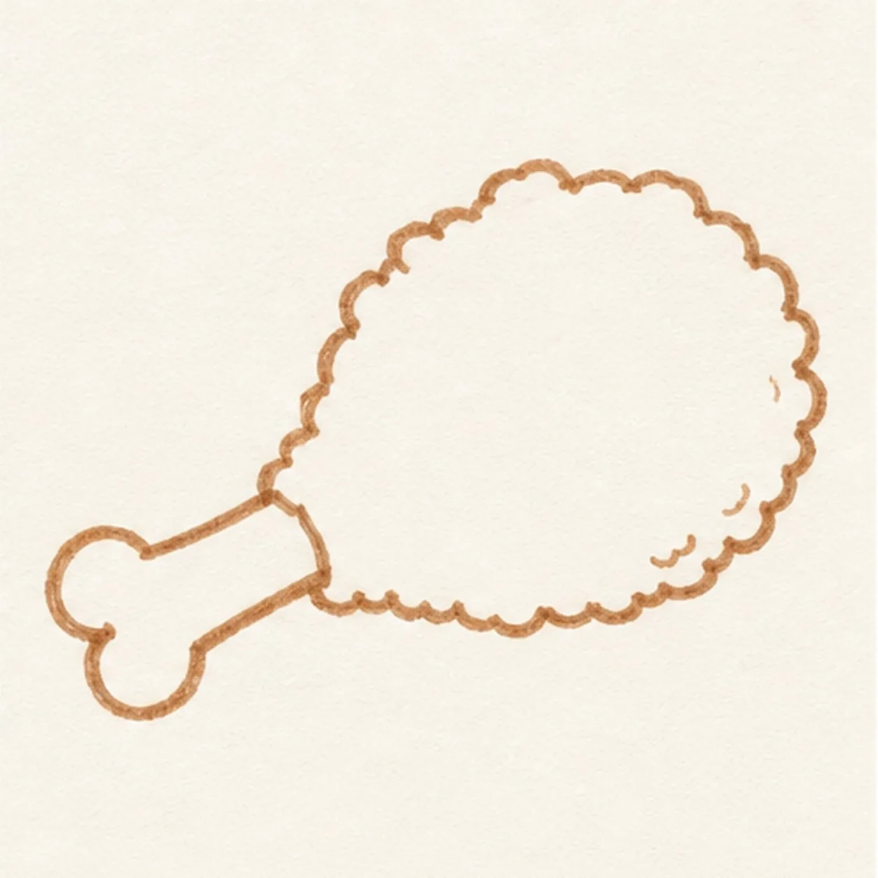 Bump the crispy edge stage for how to draw a fried chicken drumstick