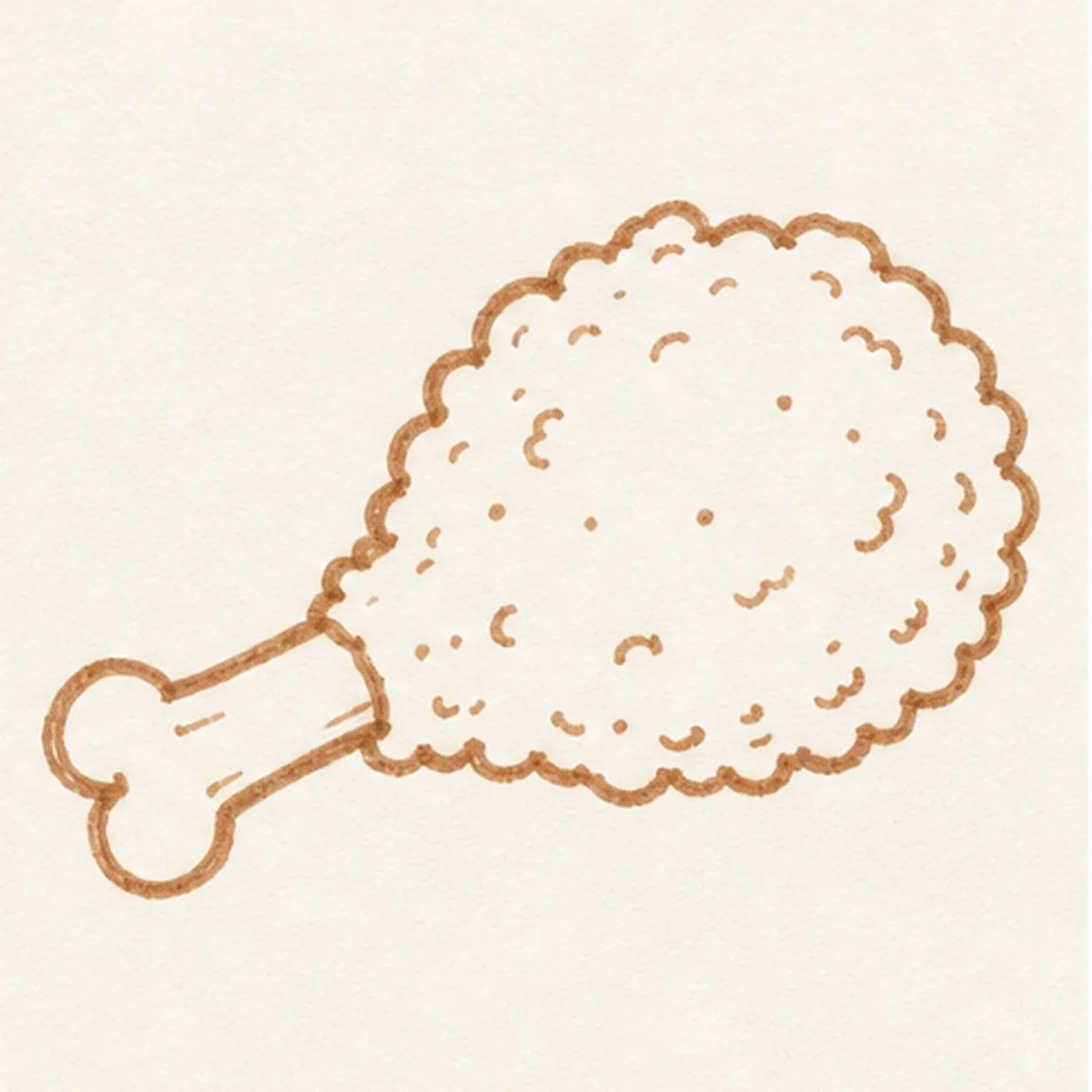 Sprinkle the crust stage for how to draw a fried chicken drumstick