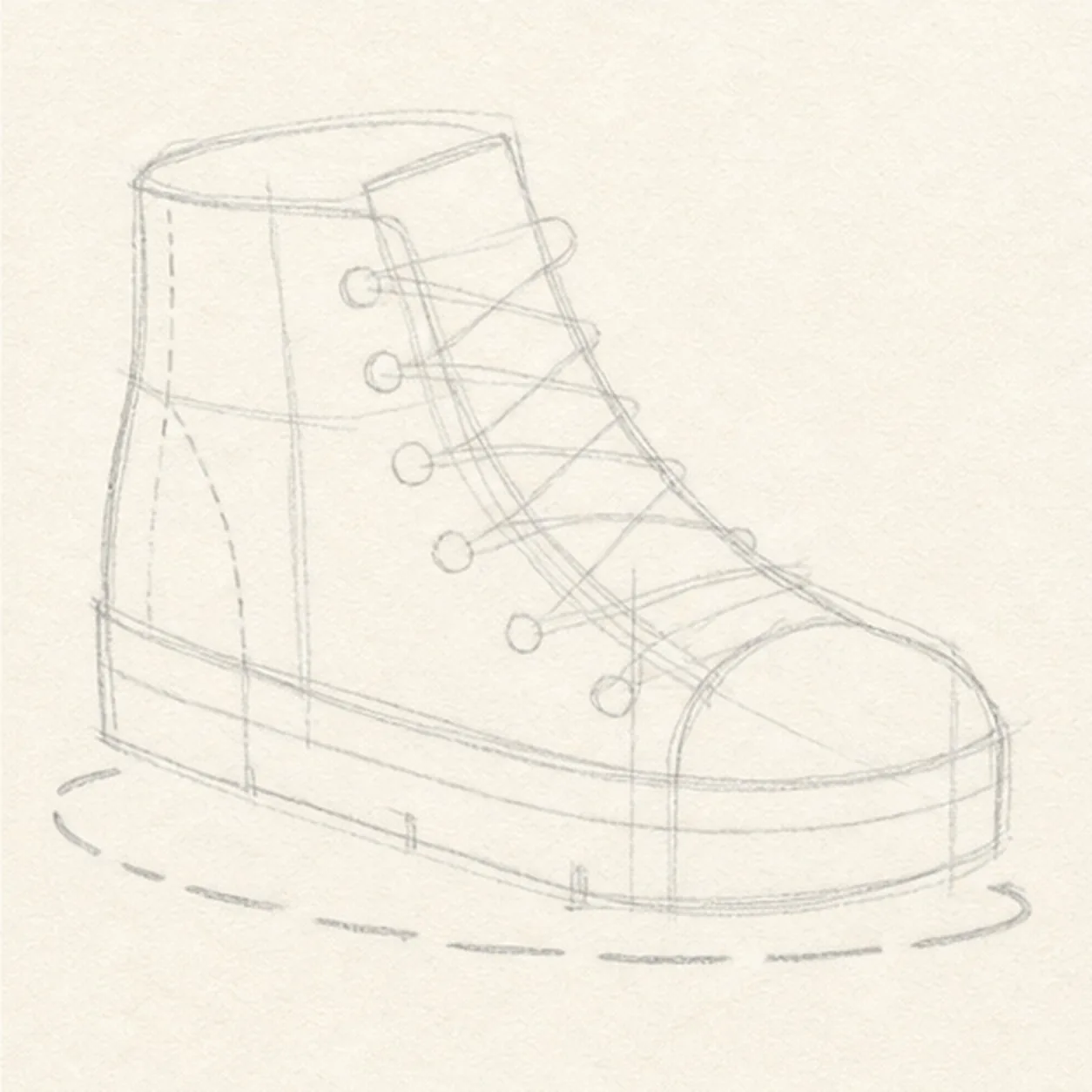 Block the high-top angle stage for how to draw a high-top sneaker