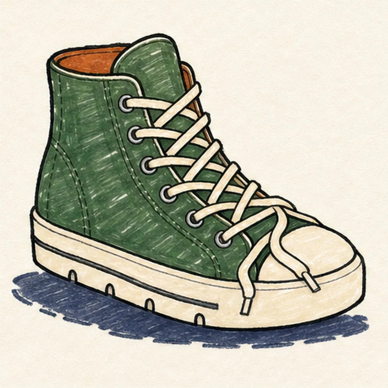 Fill the canvas color stage for how to draw a high-top sneaker