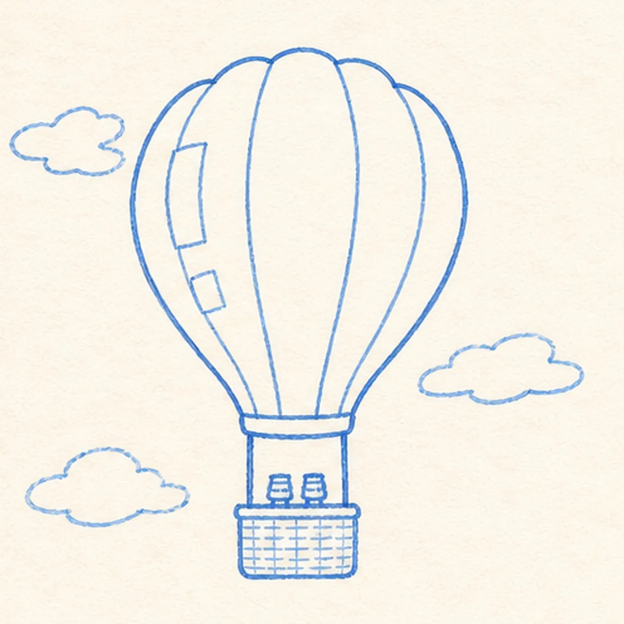 Connect the flight details stage for how to draw a hot-air balloon