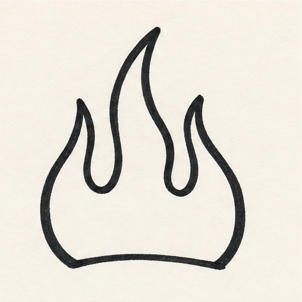 Thicken the outline stage for how to draw hot rod marker flames