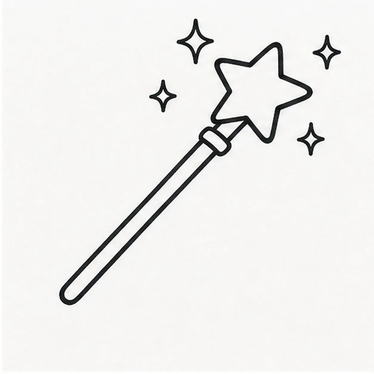 Pop the sparkles stage for how to draw a magic wand
