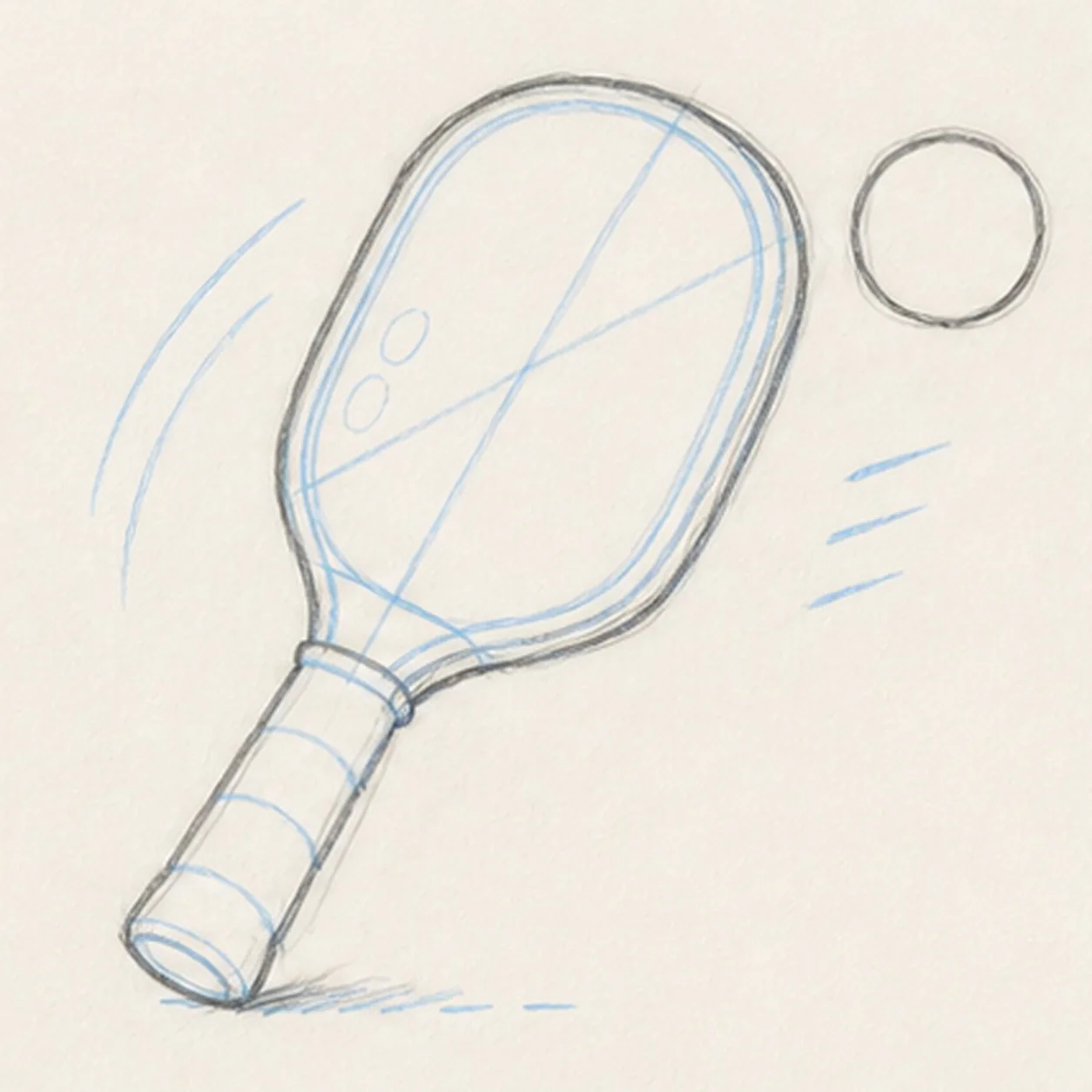 Wrap the paddle silhouette stage for how to draw a pickleball paddle