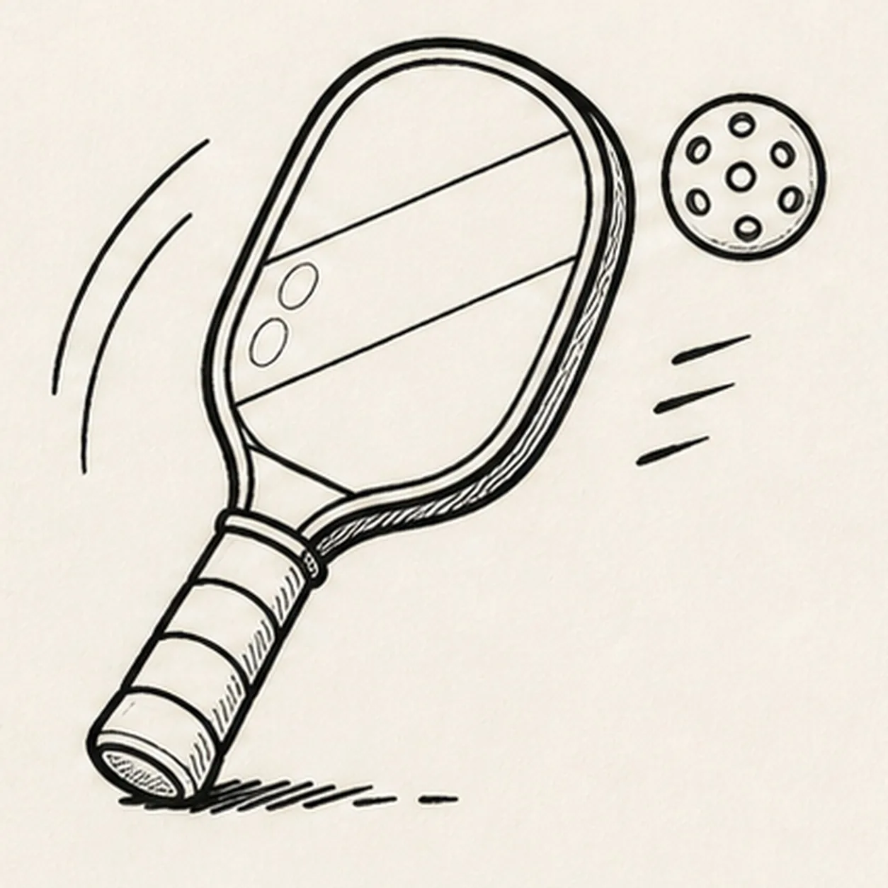 Ink the court-ready lines stage for how to draw a pickleball paddle