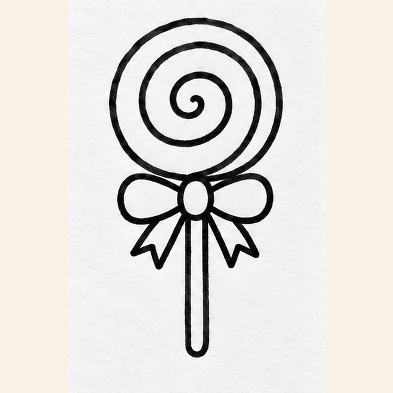 Pull the stick stage for how to draw a spiral lollipop