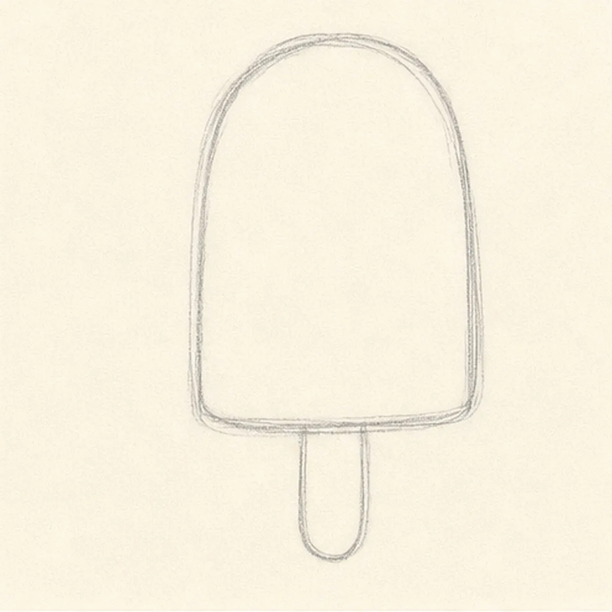 Block the popsicle stage for how to draw a popsicle badge