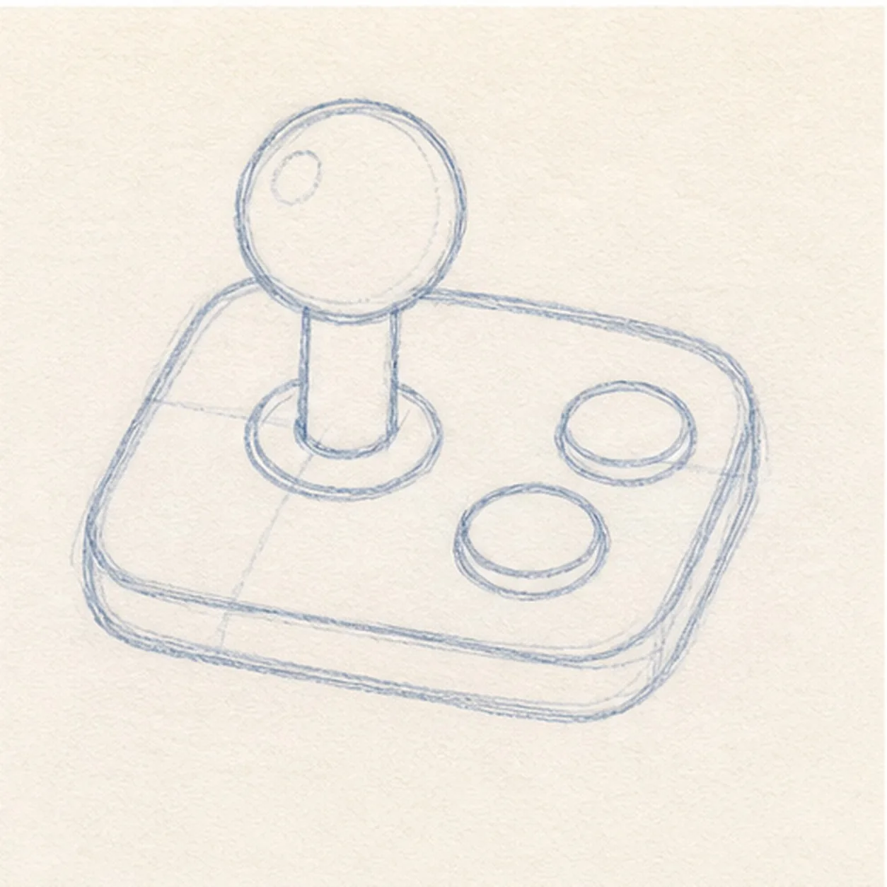 Add ball and buttons stage for how to draw a retro arcade joystick