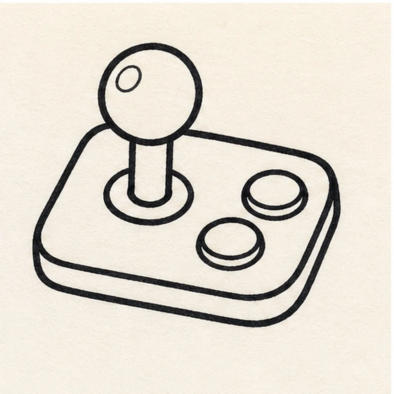 Ink the controls stage for how to draw a retro arcade joystick
