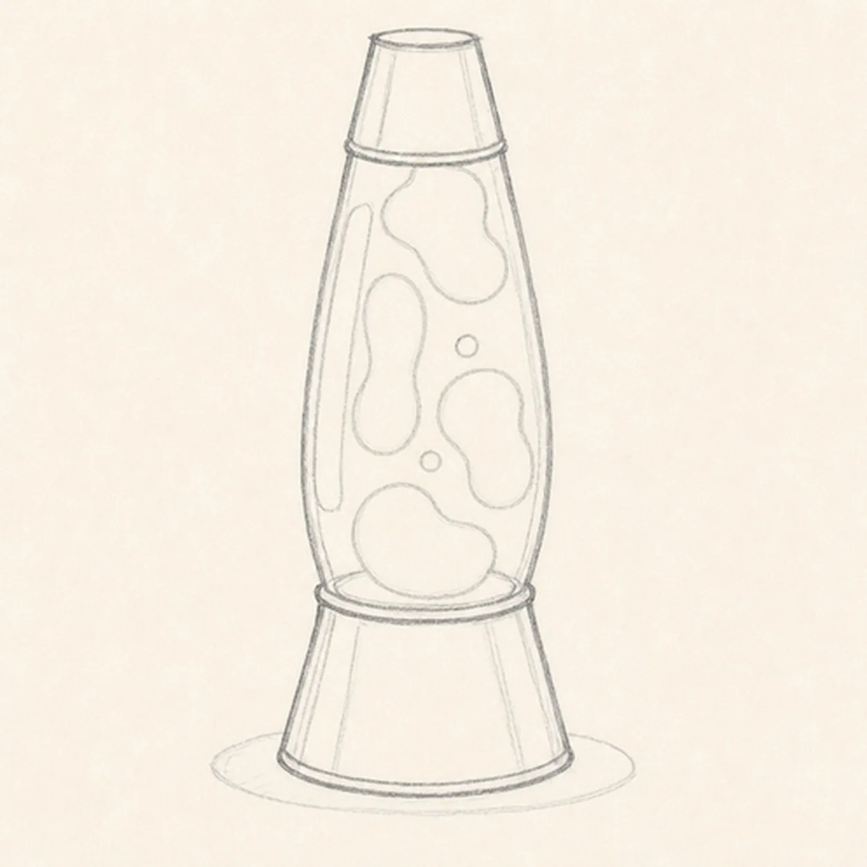 Shape the retro silhouette stage for how to draw a retro lava lamp