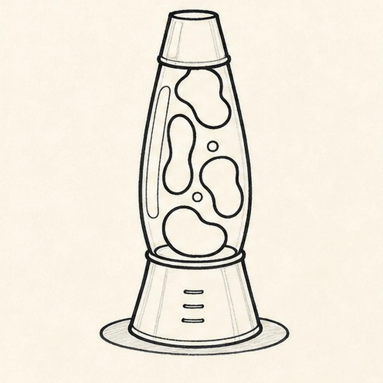 Ink the lamp and lava stage for how to draw a retro lava lamp