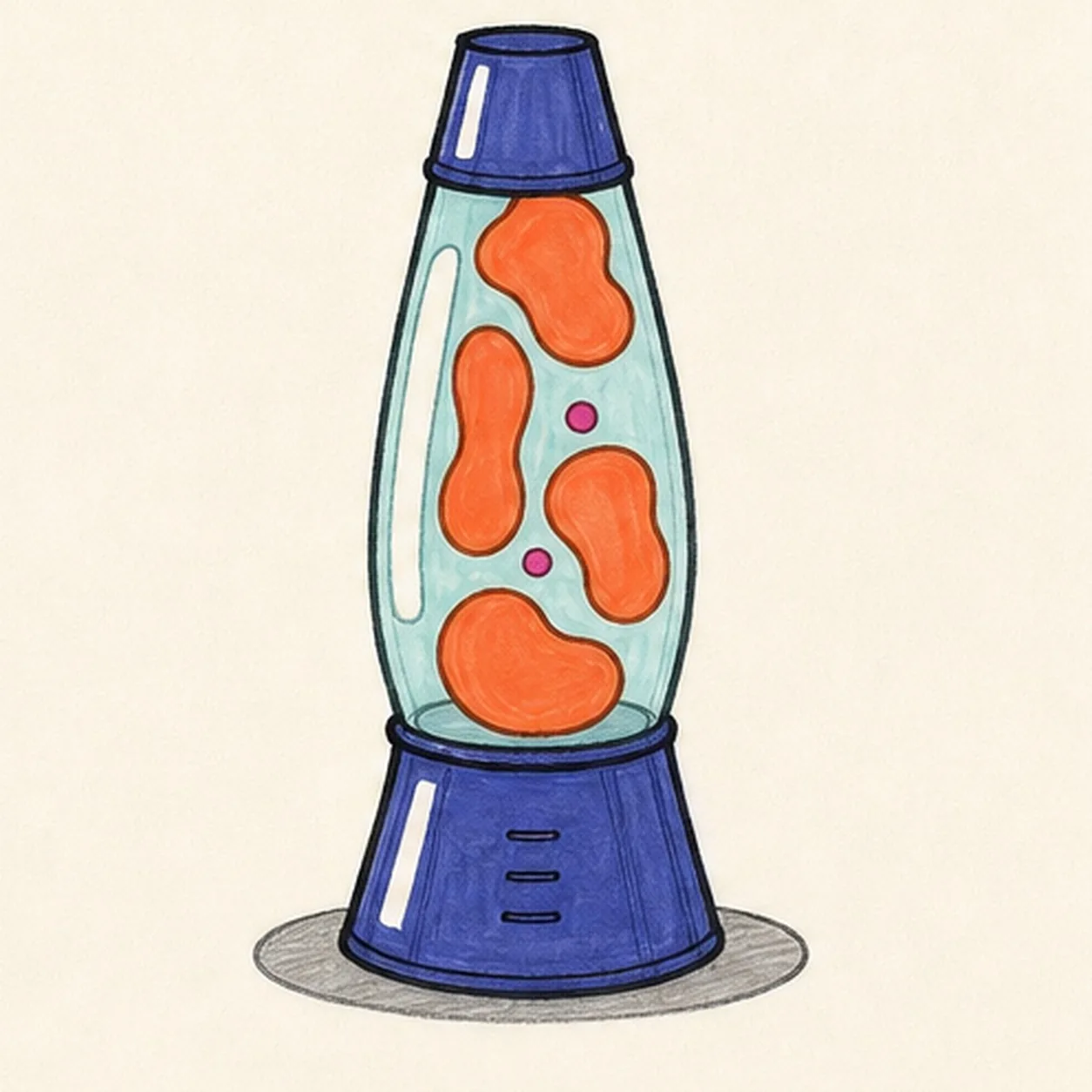 Pour in the retro color stage for how to draw a retro lava lamp