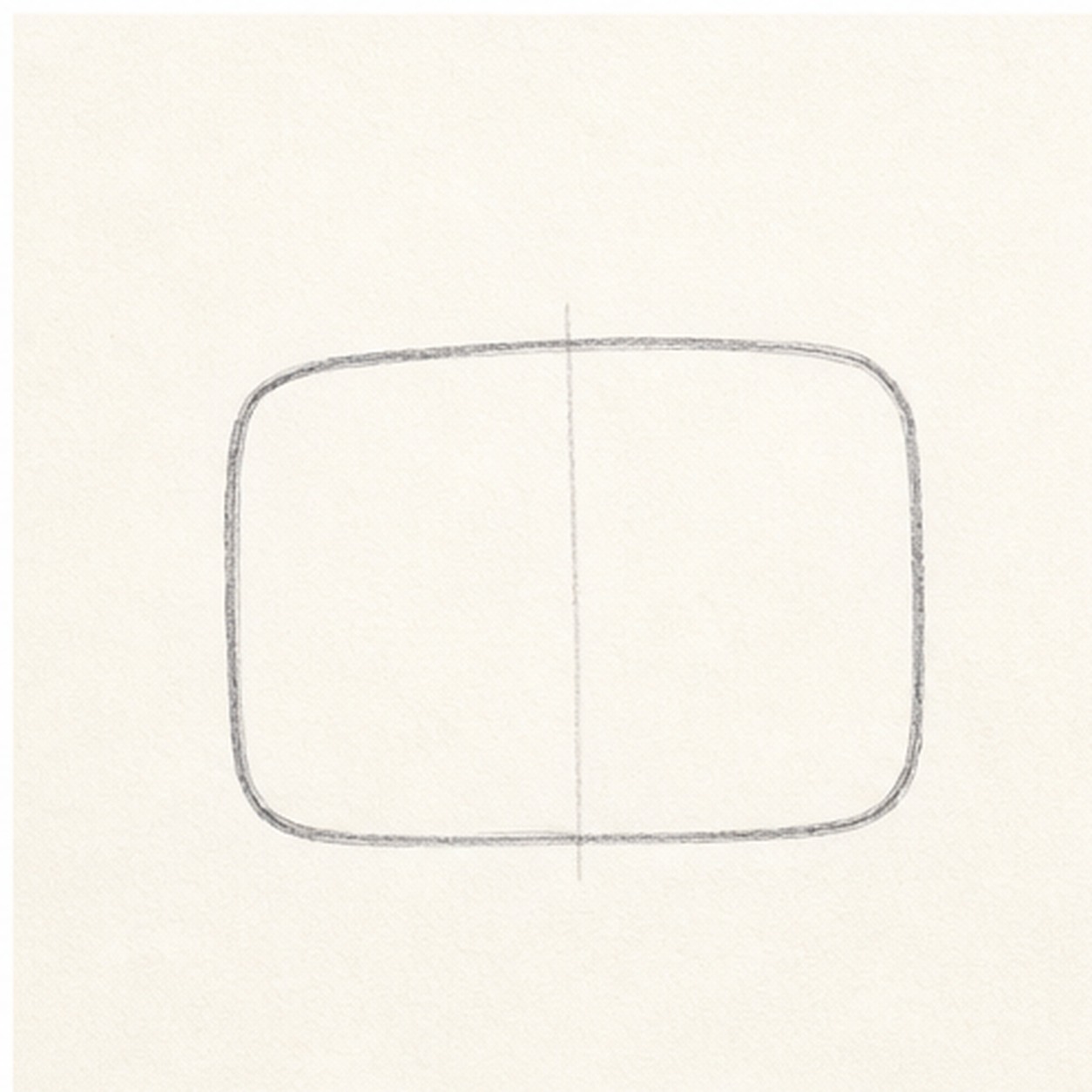 Start the head shape stage for how to draw a silly robot head