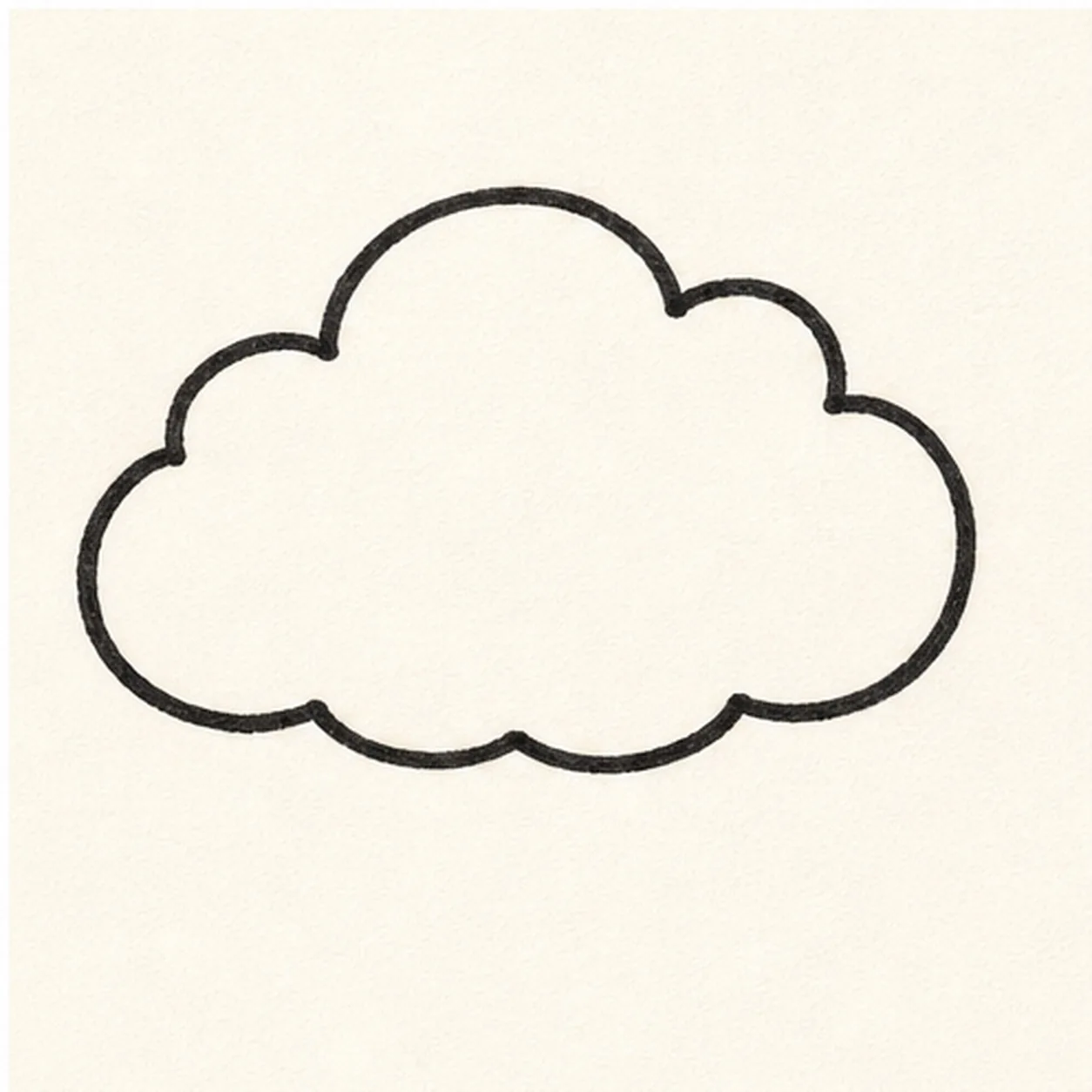 Draw the cloud bumps stage for how to draw a smiling cloud