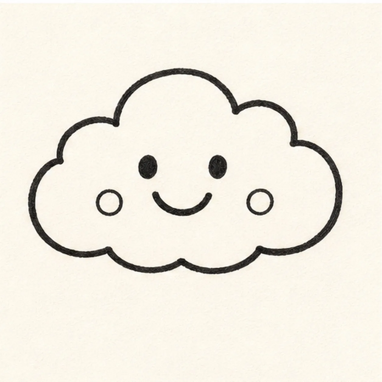 Add the smile stage for how to draw a smiling cloud