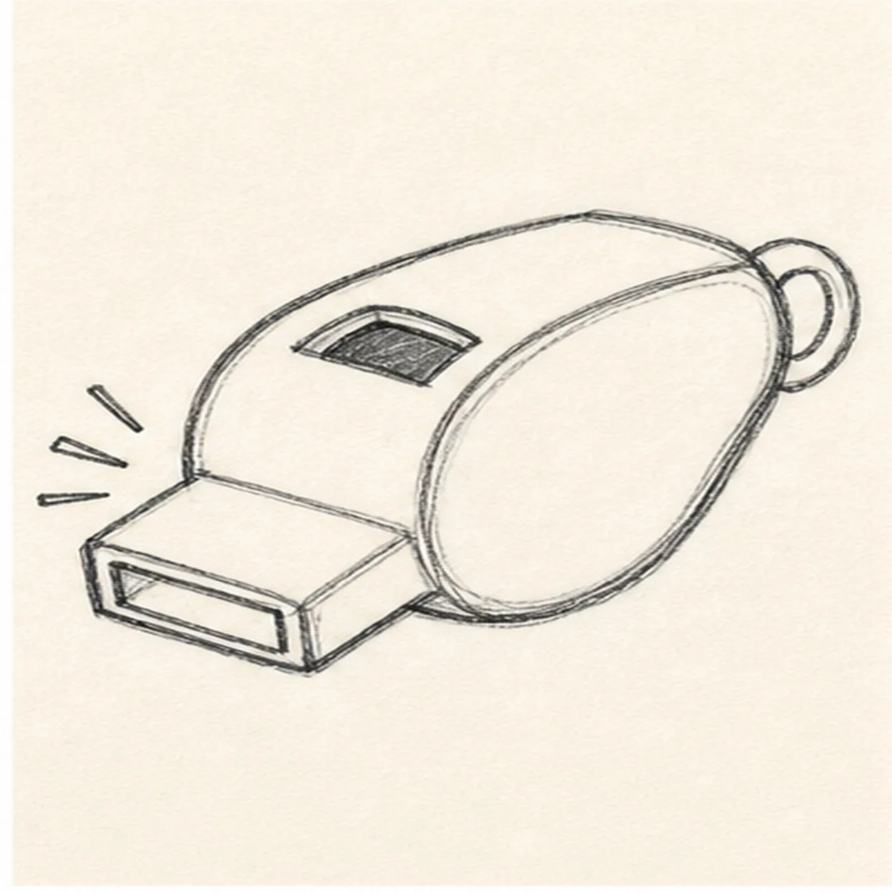 Loop and sound marks stage for how to draw a soccer whistle