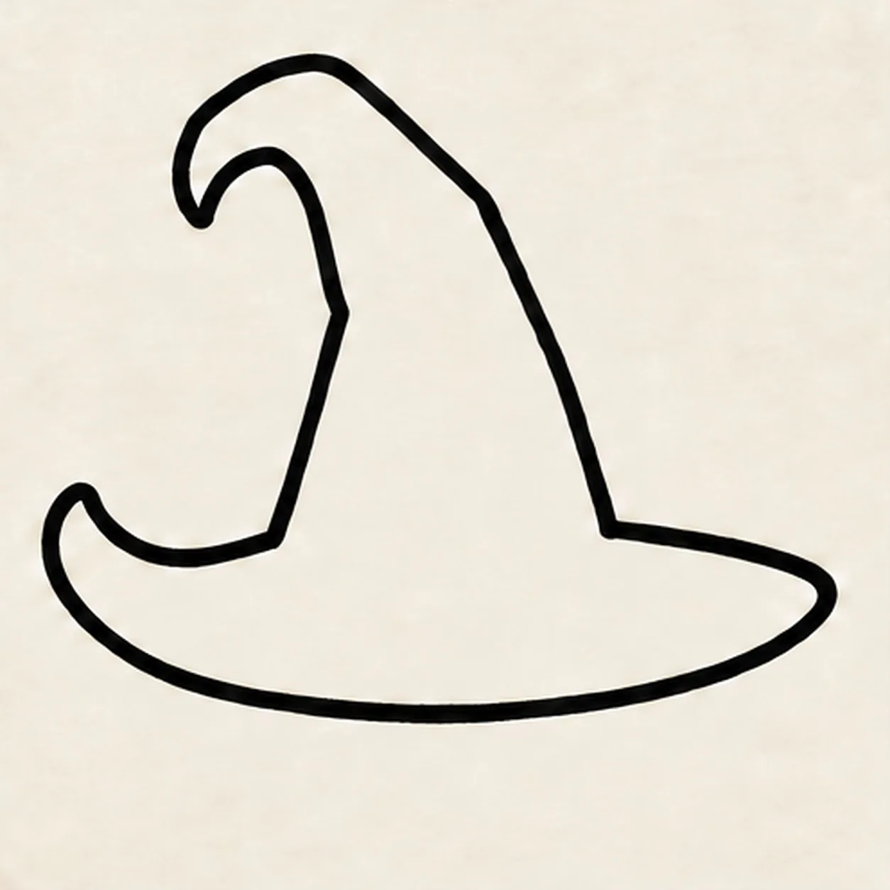 Bend the tall crown stage for how to draw a striped witch hat