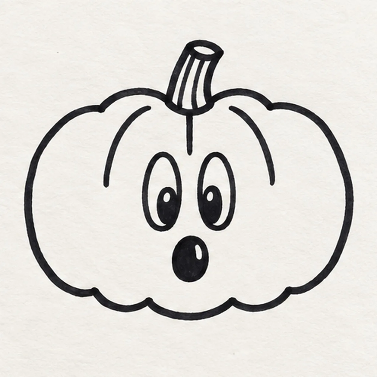 Make the surprised face stage for how to draw a surprised pumpkin
